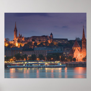 UNGARN, Budapest: Burg-Hügel, Calvinistische Kirch Poster