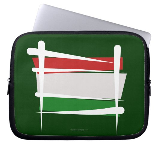 Ungarn-Bürsten-Flagge Laptopschutzhülle (Vorderseite)