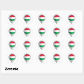 Ungarn Button Location Flag Runder Aufkleber (Blatt)