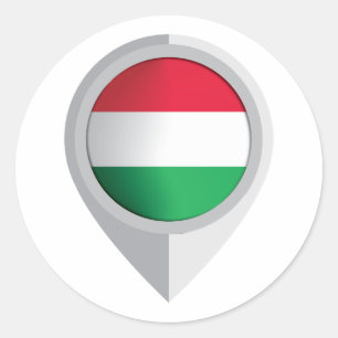 Ungarn Button Location Flag Runder Aufkleber