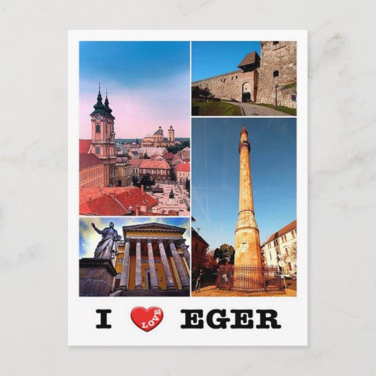 Ungarn - Eger - I Liebe - Postkarte (Vorderseite)