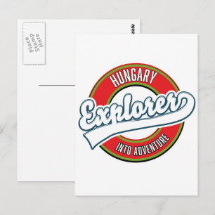 Ungarn Explorer im Abenteuerlogo Postkarte