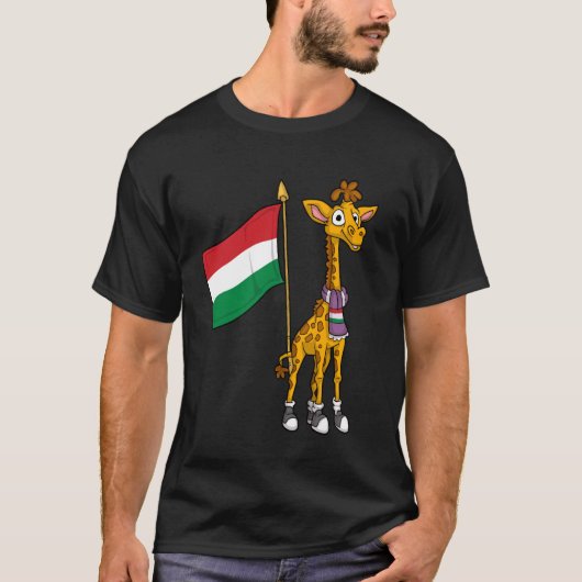 Ungarn Fan Hungary Giraffe T-Shirt (Vorderseite)