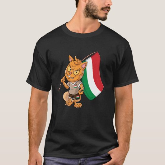 Ungarn Fan Katze T-Shirt (Vorderseite)