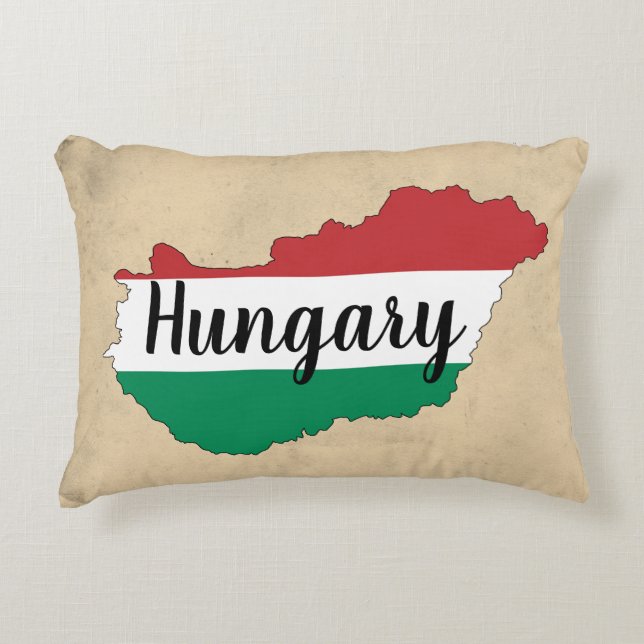 Ungarn Flag Silhouette Akzent Pillow Dekokissen (Vorderseite)
