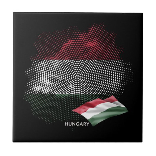 Ungarn-Flagge Fliese (Vorderseite)