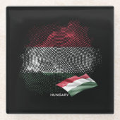 Ungarn-Flagge Glasuntersetzer (Vorderseite)