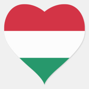 Ungarn-Flagge HU Herz-Aufkleber