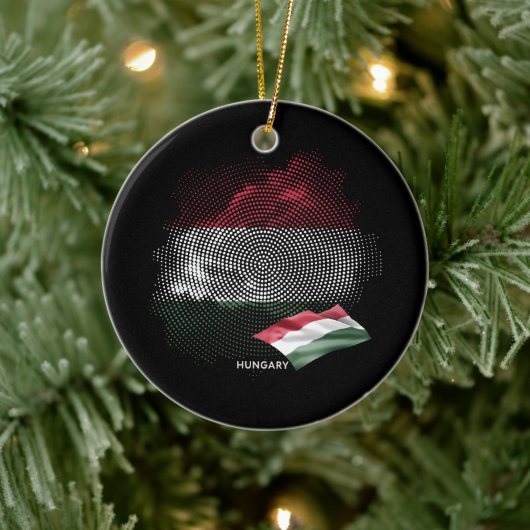 Ungarn-Flagge Keramik Ornament (Baum)
