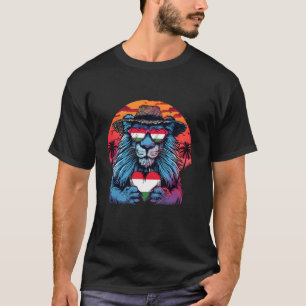 Ungarn-Flagge Löwe Sonnenuntergang Herz Sonnenbril T-Shirt