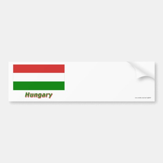 Ungarn-Flagge mit Namen Autoaufkleber (Vorne)