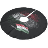 Ungarn-Flagge Polyester Weihnachtsbaumdecke (Schrägansicht)