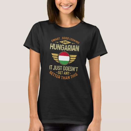 Ungarn Flagge Proud Ungarn Männer und Frauen T-Shirt (Vorderseite)