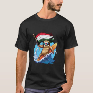 Ungarn-Flagge-Surfing-Faultier Ungarische Wurzeln T-Shirt