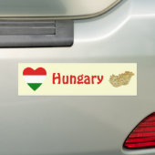 Ungarn-Flaggen-Herz + Karten-Autoaufkleber Autoaufkleber (Auf Auto)