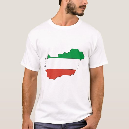 Ungarn-Flaggenkarte T-Shirt (Vorderseite)