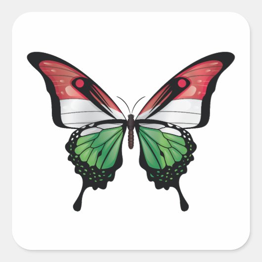 Ungarn Frack Butterfly Flag Sticker (Vorderseite)
