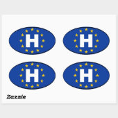 Ungarn - H - Europäische Ovaler Aufkleber (Blatt)