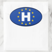 Ungarn - H - Europäische Ovaler Aufkleber (Tasche)