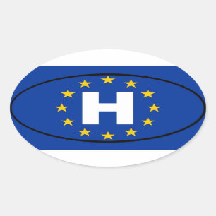 Ungarn - H - Europäische Ovaler Aufkleber
