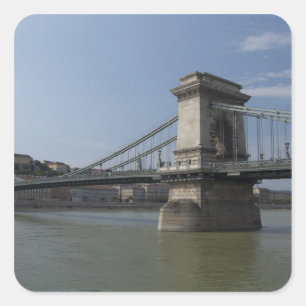Ungarn, Hauptstadt Budapest. Historisch 3 Quadratischer Aufkleber