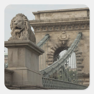 Ungarn, Hauptstadt Stadt Budapest. Historisch 2 Quadratischer Aufkleber