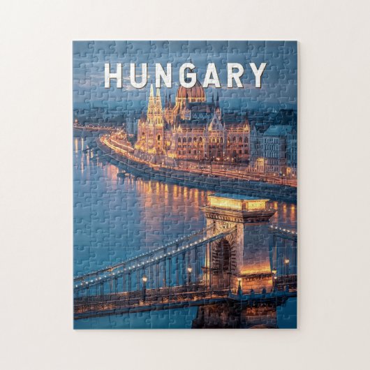 Ungarn Illustration Reise Kunst Vintage Puzzle (Vertikal)