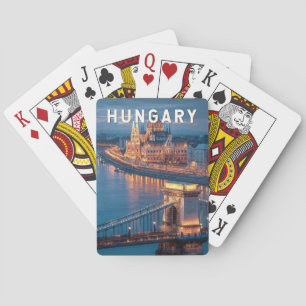 Ungarn Illustration Reise Kunst Vintage Spielkarten