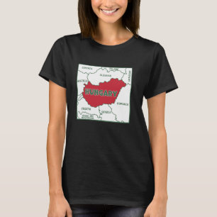 Ungarn Karte in Flaggenfarben. Länder in der Umgeb T-Shirt