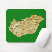 Ungarn-Karte Mousepad (Mit Mouse)