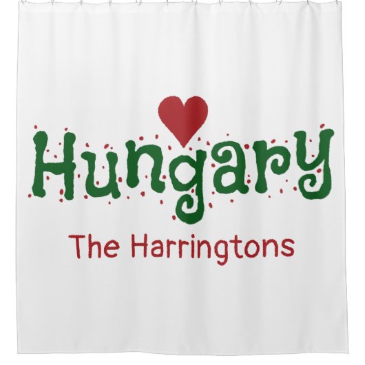 Ungarn Liebe individuelle Name Duschvorhang (Vorderseite)