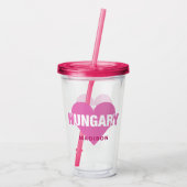 Ungarn Liebe individuelle Name Tumblers Acryltrinkbecher (Rückseite)