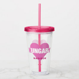 Ungarn Liebe individuelle Name Tumblers Acryltrinkbecher