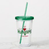 Ungarn Liebe individuelle Name Tumblers Acryltrinkbecher (Rückseite)