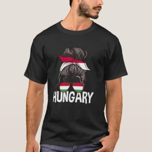 Ungarn Mädchen Unordentliches Haar Bun Ungarische T-Shirt