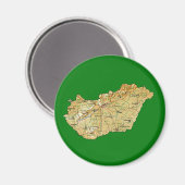 Ungarn Map Magnet (Vorderseite/Rückseite)
