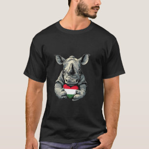 Ungarn Nashorn Nilpferd Herz Ungarische Wurzeln Hu T-Shirt