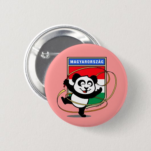 Ungarn Rhythmic Gymnastics Panda Button (Vorne & Hinten)
