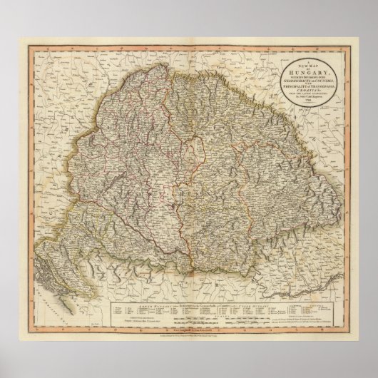 Ungarn, Siebenbürgen, Kroatien Poster (Vorne)