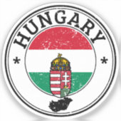 Ungarn Siegel Sticker Rundfahne für Laptop-Buch... (Vorderseite)