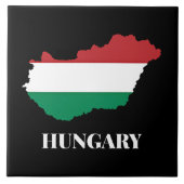Ungarn, Silhouette und Flagge Fliese (Vorderseite)