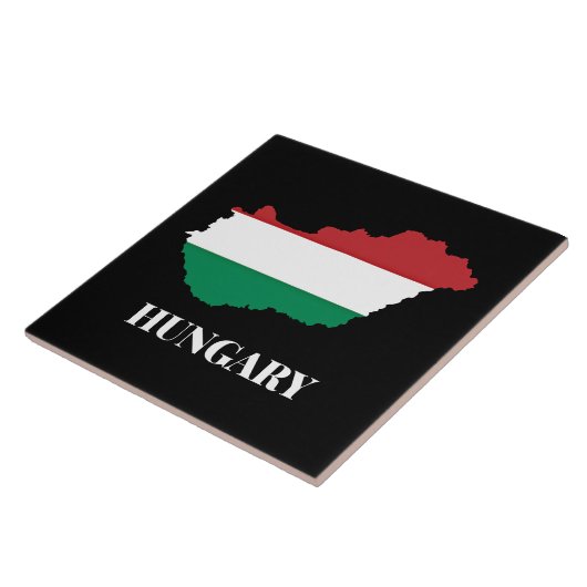 Ungarn, Silhouette und Flagge Fliese (Seite)