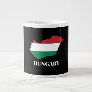 Ungarn, Silhouette und Flagge Jumbo-Tasse