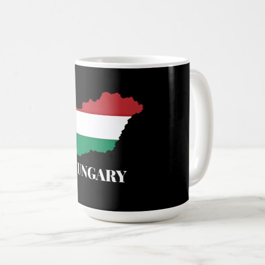 Ungarn, Silhouette und Flagge Kaffeetasse (VorderseiteRechts)