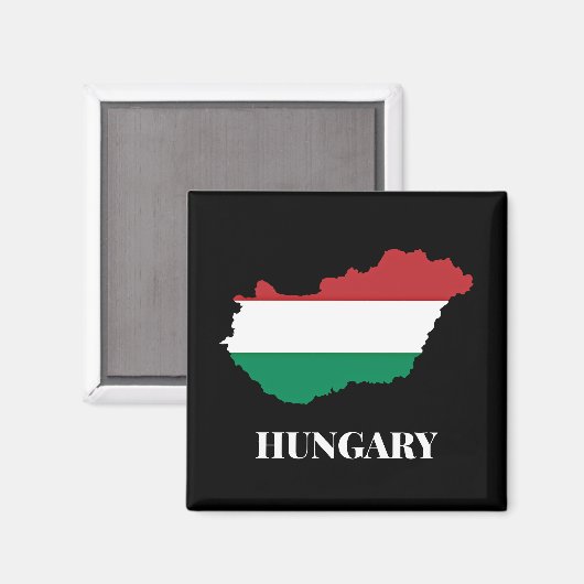 Ungarn, Silhouette und Flagge Magnet (Vorderseite/Rückseite)