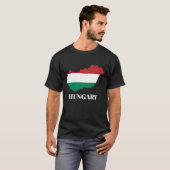Ungarn, Silhouette und Flagge T-Shirt (Vorne ganz)