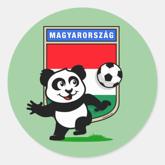 Ungarn Soccer Panda Runder Aufkleber (Vorderseite)