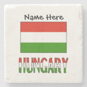 Ungarn und Ungarische Flagge Personalisiert Steinuntersetzer (Vorderseite)