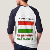 Ungarn und Ungarische Flagge Personalisiert T-Shirt (Rückseite)