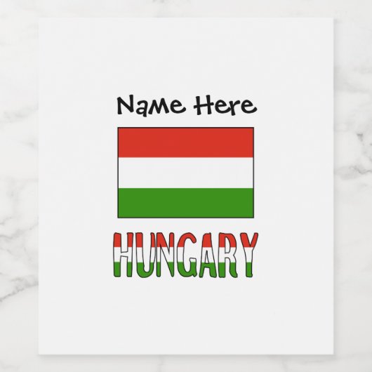 Ungarn und Ungarische Flagge Personalisiert Weinetikett (Einzelnes Label)